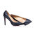 Croco pattern leather pointed head pump