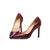 Croco pattern leather pointed head pump