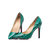 Snake pattern leather pointed head pump