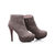 Suede leather platform pump ankle boots