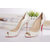 White patent leather peep toe pump