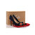 Dark blue suede leather rivet pointed head pump