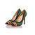 Green suede leather rivet pointed head pump