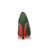 Green suede leather rivet pointed head pump