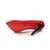 Red suede leather rivet pointed head pump