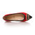 Red suede leather rivet pointed head flat