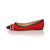 Red suede leather rivet pointed head flat