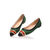 Green suede leather rivet pointed head flat