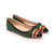 Green suede leather rivet pointed head flat