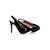 Black patent leather platform slingback pump sandal