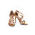 Golden metallic crack leather pump sandal