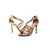 Golden metallic crack leather pump sandal