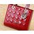 Lady Dior Bag Small Red Pattern Leather (Silver)