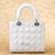 Lady Dior Bag Small White Pattern Leather (Silver)