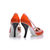 Orange leather pointed head pump