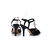 Black patent leather pump sandal