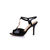 Black patent leather pump sandal