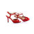 Red patent leather pump sandal