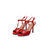 Red patent leather pump sandal