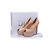 Beige leather peep toe platform pump