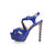 Blue patent leather platform pump sandal