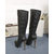 Quiliting leather platform pump long boots