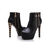 Leather double zipper ankle boots