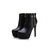 Leather double zipper ankle boots