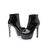 Black quilting patent leather platform short boots