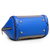 Heroine blue leather rivets handle bag