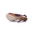 Multiple color stripe fabric peep toe platform pump