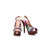 Multiple color stripe fabric peep toe platform pump