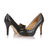 Quilting black leather pump