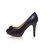 Dark blue quilting leather pump