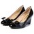 Patent leather wedge pump