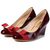 Patent leather wedge pump