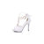 White leather metal rings sandal