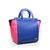 Blue & Pink leather handle bag