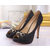 fabric peep toe platform pump