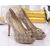 fabric peep toe platform pump