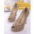 fabric peep toe platform pump