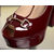 patent leather peep toe platform pump