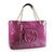 Purple soft patent leather Soho Medium Tote Bag Beige