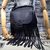 Original leather bamboo fringe tassel shoulder bag