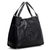 Black Leather Double Handle Shoulder Bag with GG detail