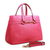 Pink Real Cowhide Leather Handle Bag