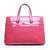 Pink Real Pattern Leather Handle Bag