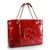 Red soft patent leather Soho Medium Tote Bag Beige