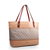 beige leather fabric tote