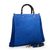 blue suede leather tassel bamboo shopper large tote